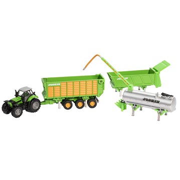 Mostrar detalles de Tractor de juguete DEUTZ-FAHR Agrotron con set de remolques Joskin Imagen de Tractor de juguete DEUTZ-FAHR Agrotron con set de remolques Joskin