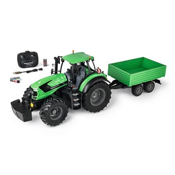 Mostrar detalles de Tractor teledirigido DEUTZ-FAHR con remolque Imagen de Tractor teledirigido DEUTZ-FAHR con remolque
